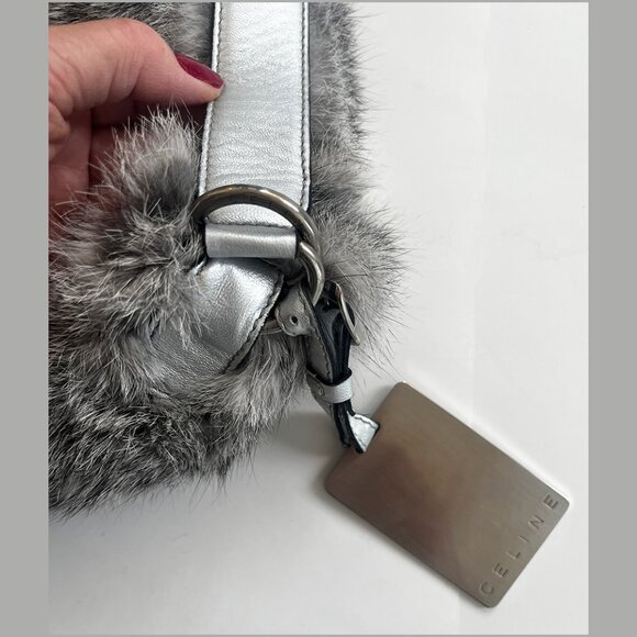 Rare Céline Rabbit Fur Shoulder Bag with tag, Holiday perfection 🎄 - Picture 7 of 8